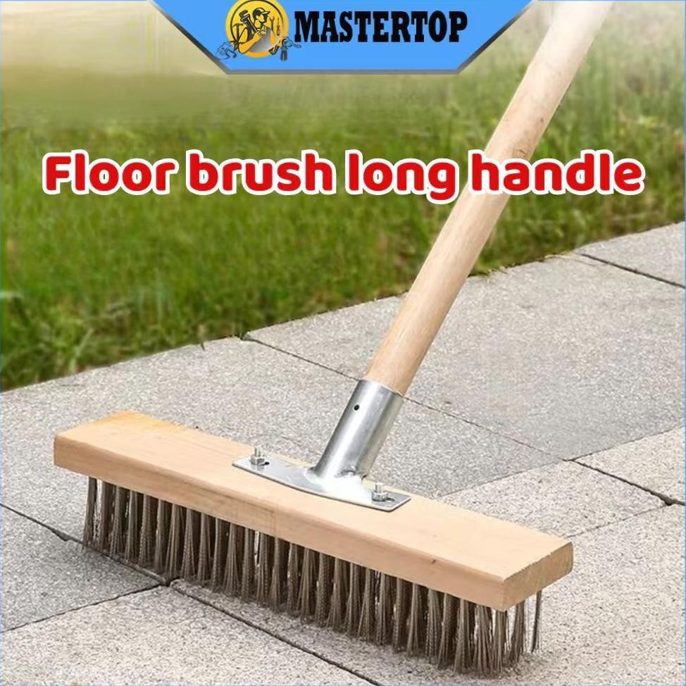 

baru sikat kawat baja pegangan kayu wire brush pembersih karat & lantai kuat tahan lama