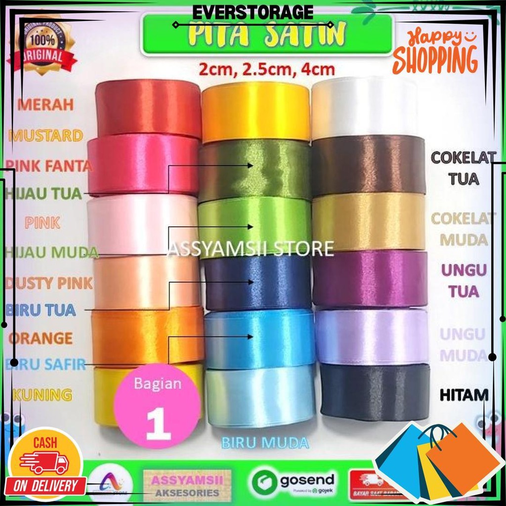 

Pita Satin Sateen 2 Cm 2.5 Cm 4 Cm Bahan Bucket Buket Bunga Hampers Souvenir Per Roll Promo 6.6