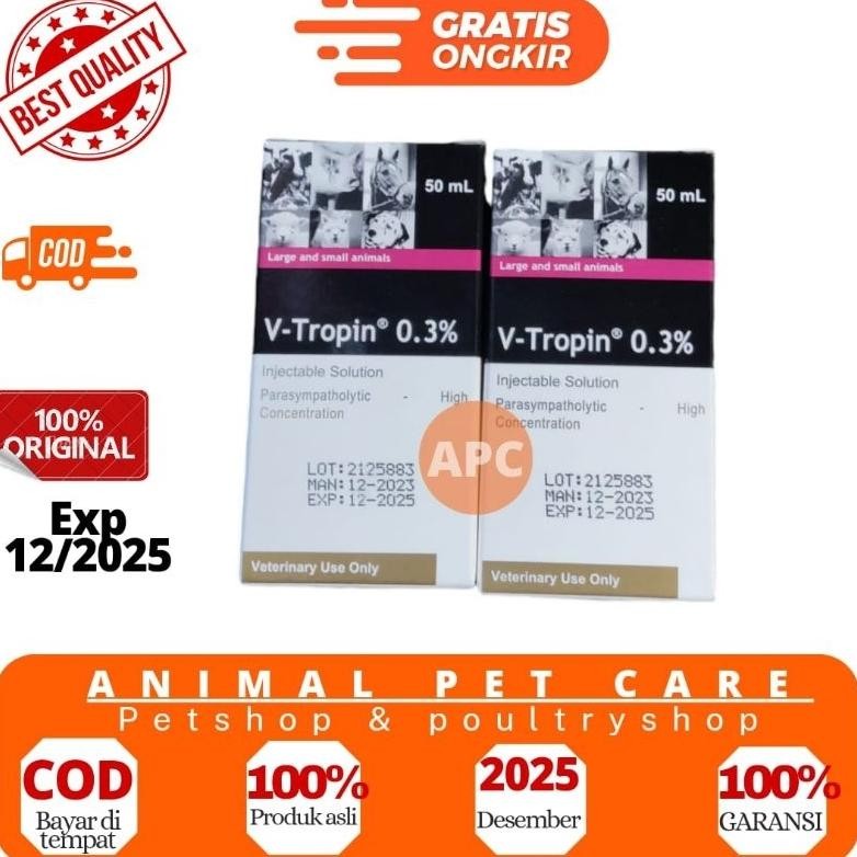 READY STOK V Tropin 0,3% 50ml - Antropin Obat Hewan Antidota Siap kirim