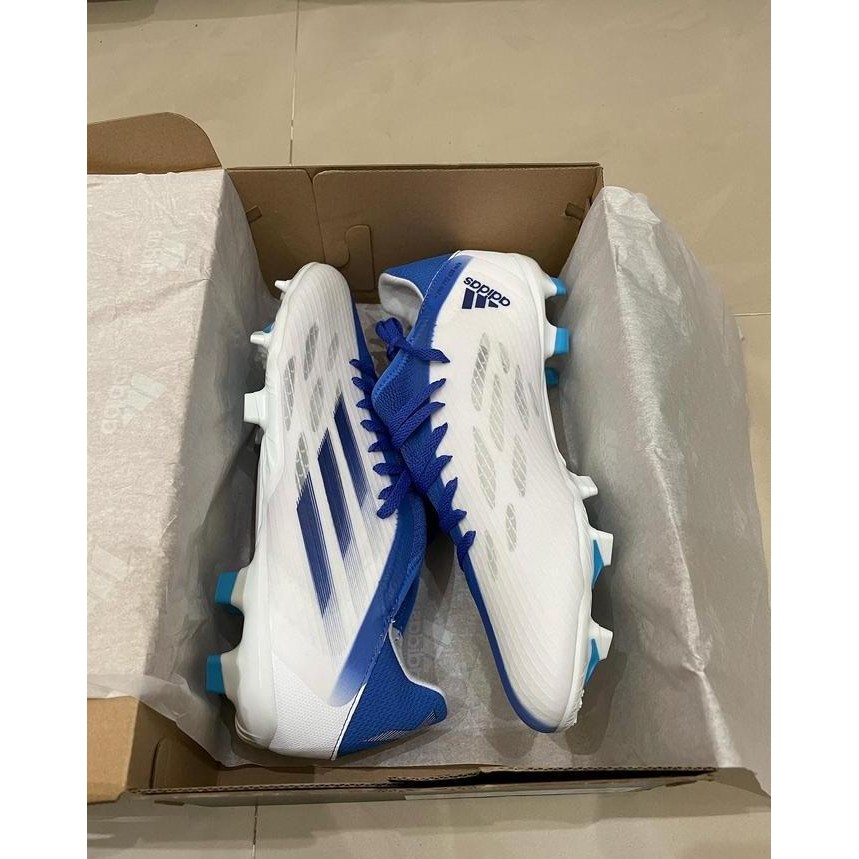 TERMURAH - Sepatu Sepakbola Adidas X Speedflow .3 FG White Blue BNIB