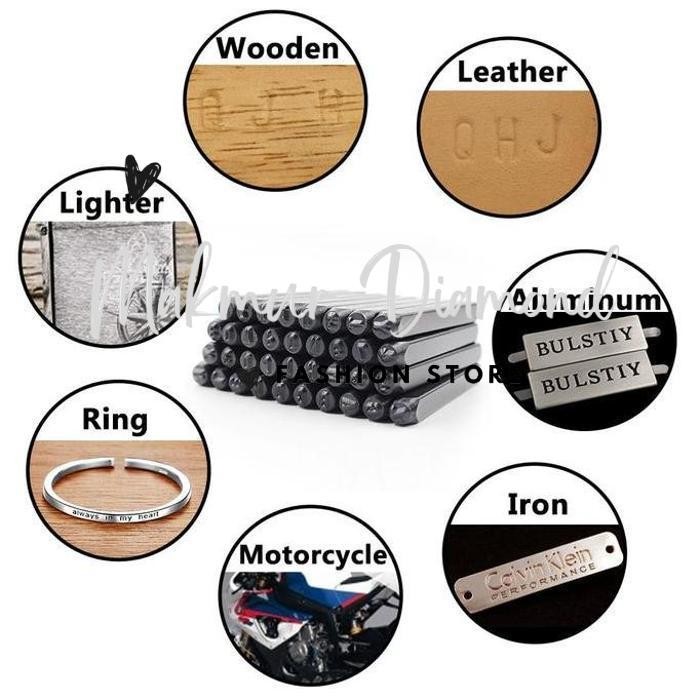 

BURUAN,.!! STEMPEL CETAKAN HURUF NOMOR NUMBER LETTER PUNCH SET 36PCS ANGKA HURUF