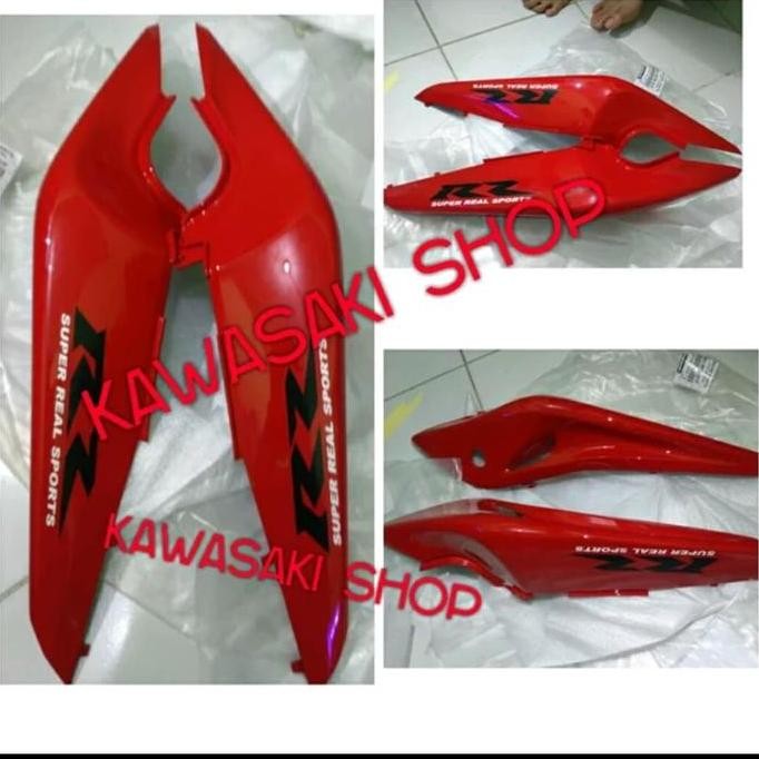 cover body belakang ninja rr new merah stiker