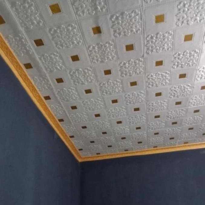new   paket wallpaper foam 3D peredam panas dan suara pada dinding dan plafon motif batik kristal go