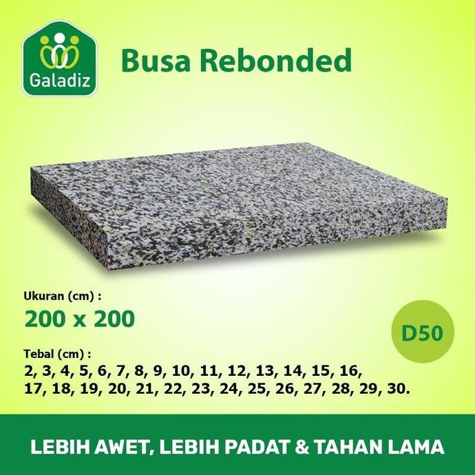 new   Busa Rebonded / Rebonded Foam / Matras Density 50 Uk 200 x 200