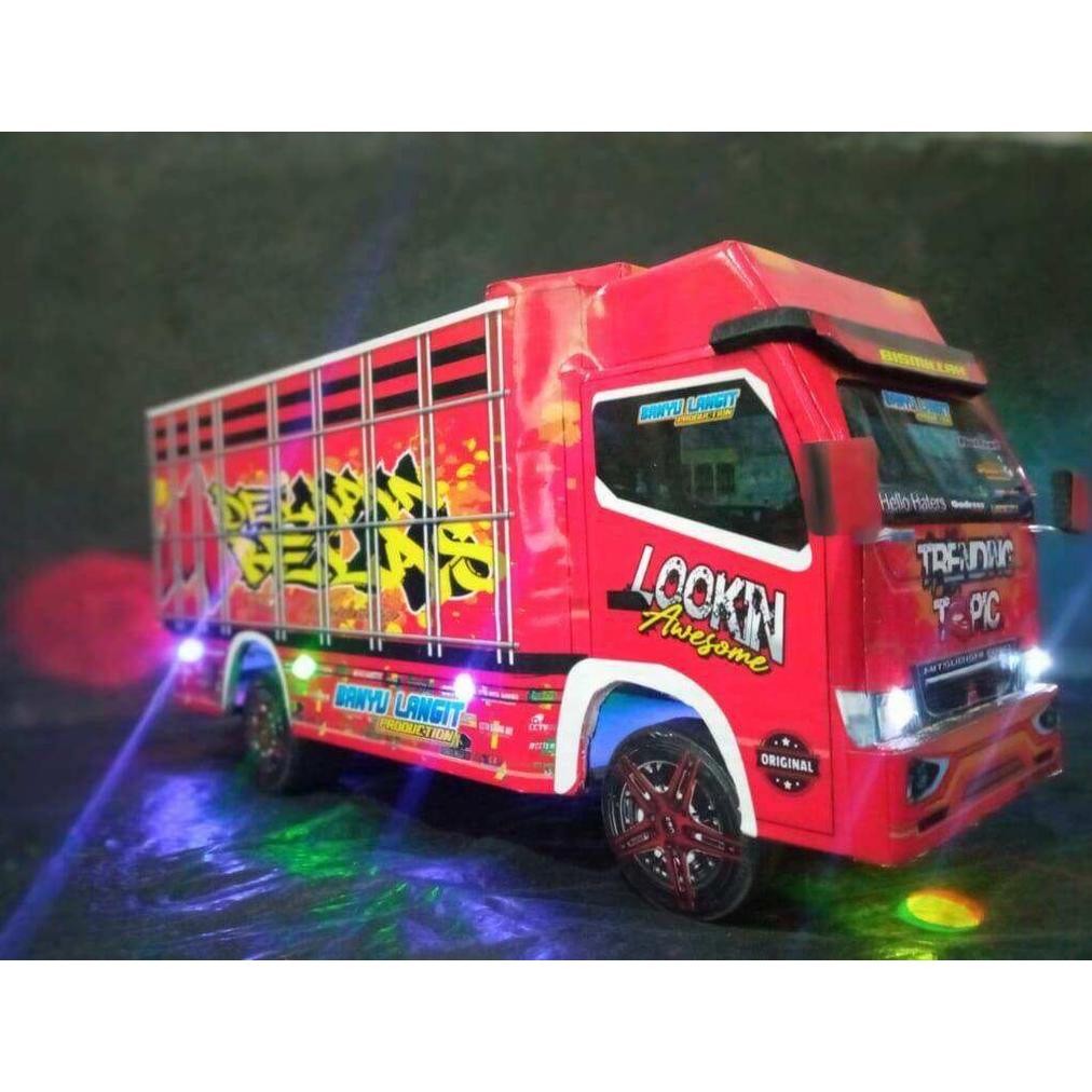 Miniatur Truk Oleng Permata Agung One Fire Hm Cabe Kayu Asli/Truk Oleng Murah Meledak
