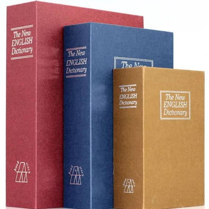 Brankas Buku Kamus Size L - Key Lock Metal Jewelry