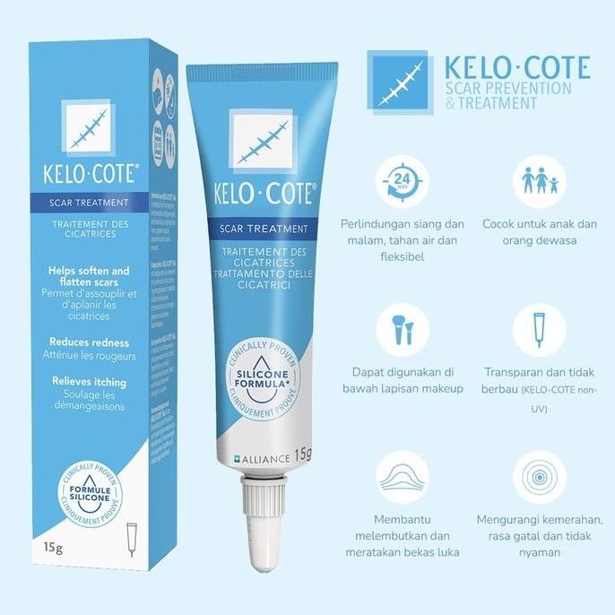 KELO COTE GEL OBAT BEKAS LUKA OPERASI SAYATAN dan KELOID IMPOR ORIGINAL 6 GRAM /15 GRAM