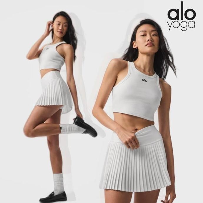 ALO GRAND SLAM TENNIS SKIRT SKORT LESSIE Olahraga Tennis Golf BLACK/WHITE