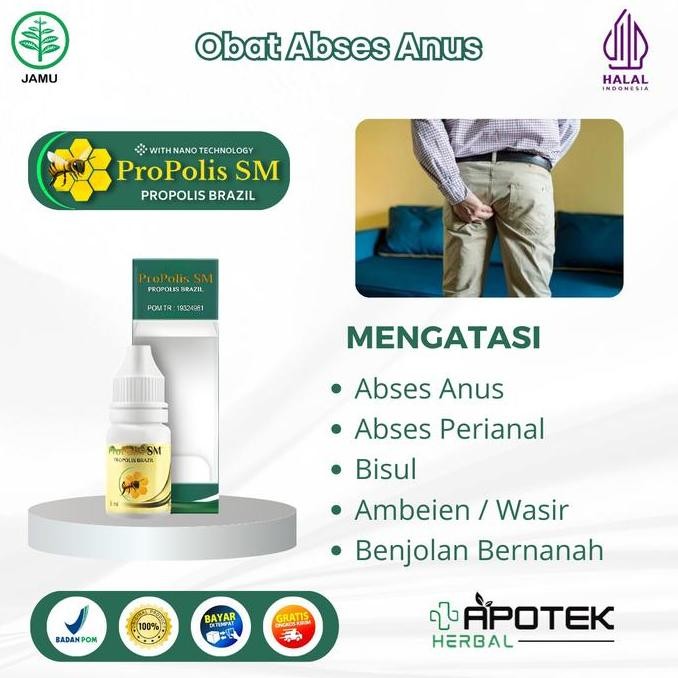 Propolis Sm Herbal Abses Anus Abses Perianal Bisul Benjolan Bernanah Di Anus - Isi 6Ml