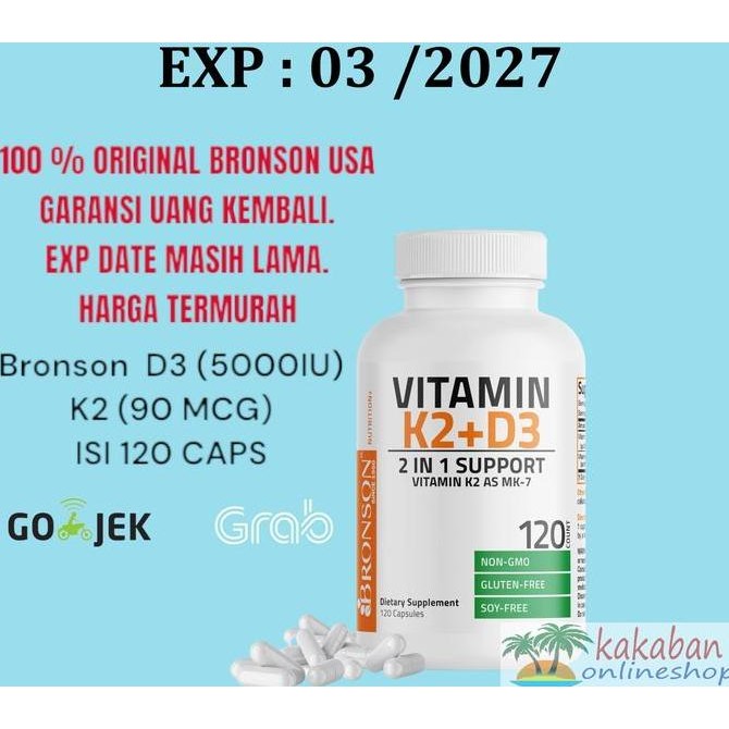 Bronson Vitamin K2 D3 5000 Iu 250 Caps