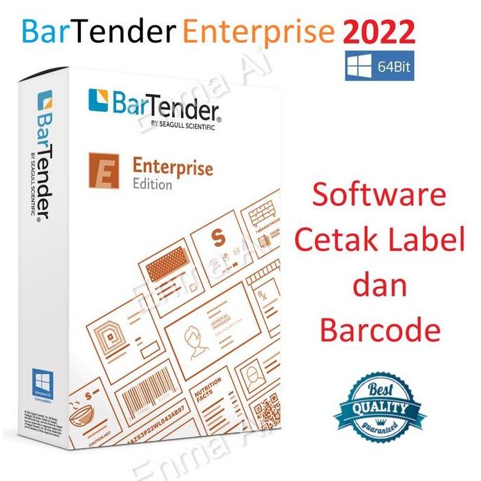 NEW Bartender Enterprise 2022 Software Cetak Label Barcode QR
