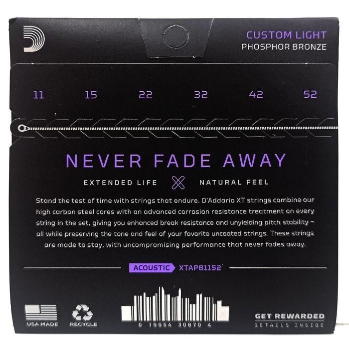 D'Addario Xtapb Xt Acoustic Phosphor Bronze Senar Gitar Akustik String 10 11 12 - 12-53 Senar  Gitar