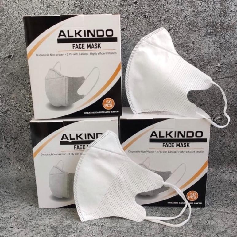 Masker Duckbill Garis Satuan Ecer Putih Hitam Random Ready Stok