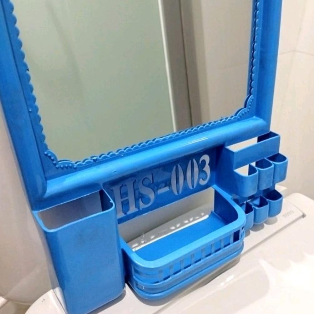 Kaca Rias - Cermin Gantung Tembok Dan Rak Plastik Dinding Makeup Kamar Mandi Kosmetik Mirror New