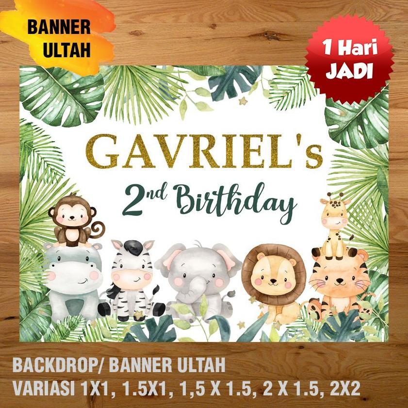 KEBUN BINATANG /ZOO/ANIMAL BANNER/ BACKDROP/ SPANDUK ULANG TAHUN UL-TAH
