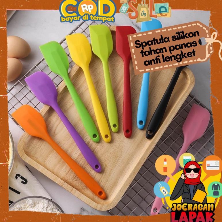 Spatula Bahan Plastik Silikon Sodet Anti Lengket Tahan Panas Sekol Kue Ready