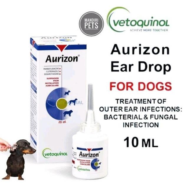 TERMURAH - Aurizon Obat Tetes Telinga Antibiotik Anjing - Vetoquinol Aurizon Ear Drop 10 ml