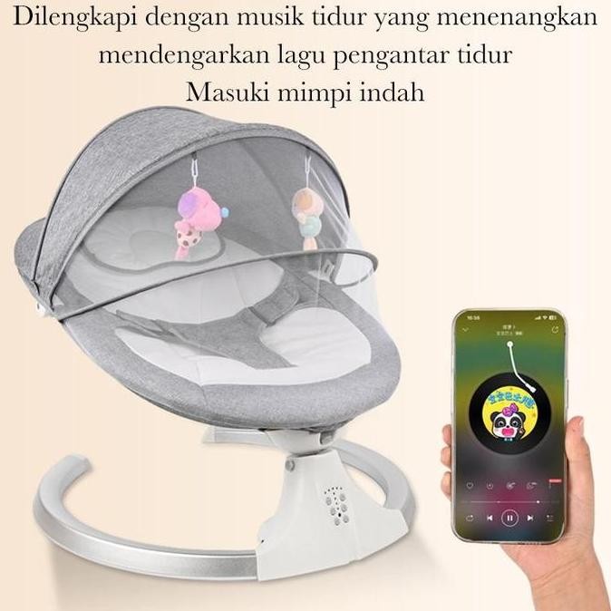 Lalamei Ayunan Bayi Otomatis Elektrik Baby Swings Kursi Bergoyang