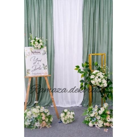 KAIN BACKDROP JAHIT/ KAIN DEKORASI HABUTEI /KAIN DEKORASI ABUTAY/TIRAI DEKORASI/KAIN FILAMIN