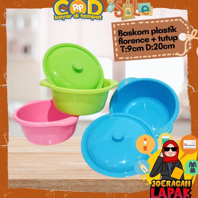 Baskom Florene + Tutup Warna Pastel Hajatan Tasyakuran Bahan Plastik Bak Mini Waskom Grosir Berkat W