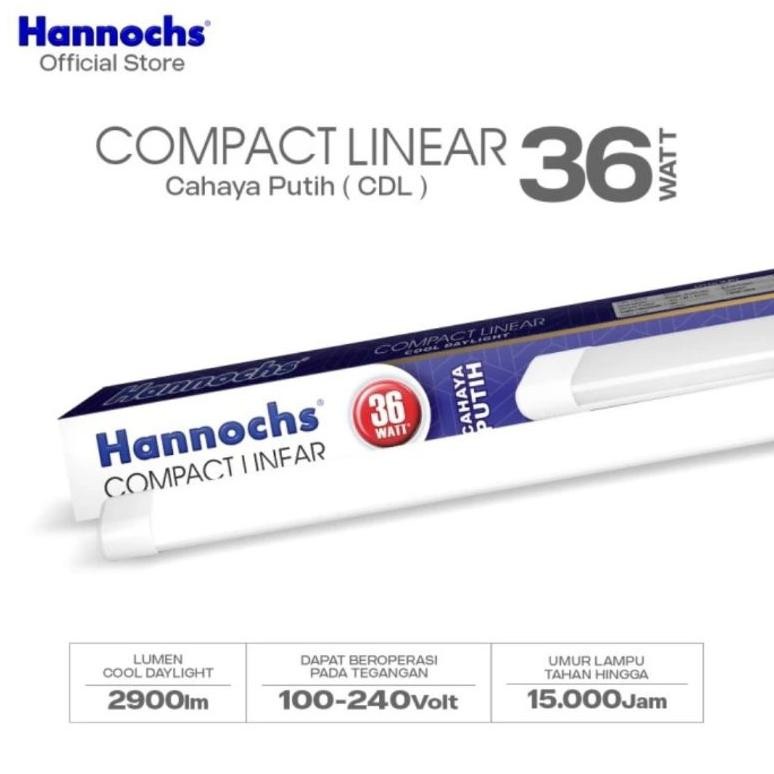Hannochs Lampu TL LED T8 Compact ar 36 Watt Cahaya Putih
