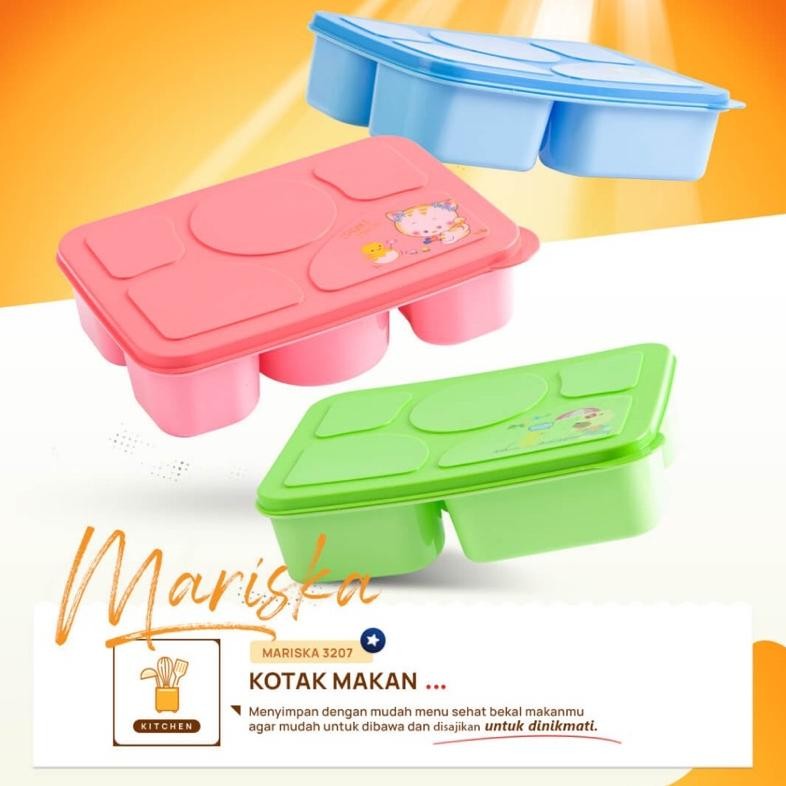 Tempat Makan Set Anak Mariska Free Gelas Minum Lunchbox Mariska Belinda Bento Bontot Plastik Baru