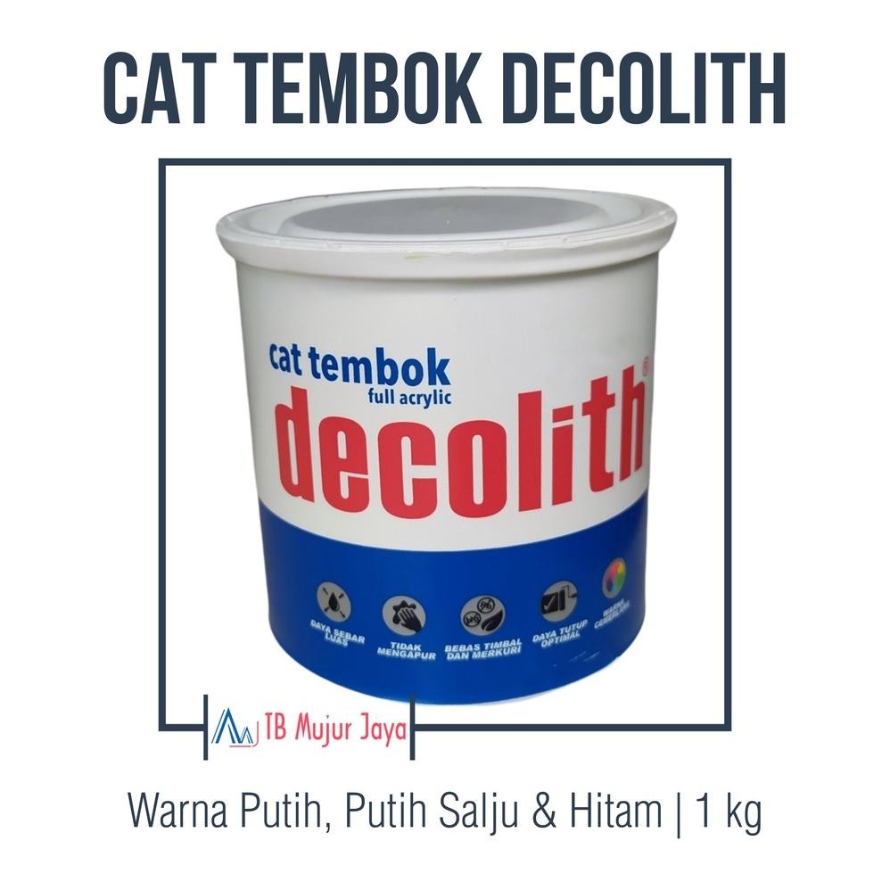Decolith Cat Tembok 1 Kg Putih SWS Hitam & Hijau READY SEMUA WARNA KECUALI 2 yang tertulis di deskri