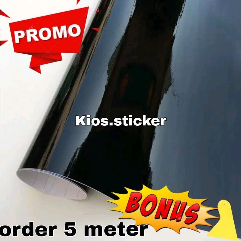 Skotlet Hitam Glossy Stiker Hitam Polos Stiker Motor Hitam