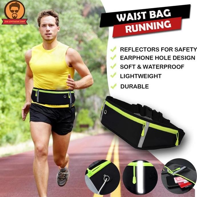 Tas Pinggang Jogging Olahraga Running Belt Waterproof Jogging Belt Tas Pinggang Olahraga Lari Unisek