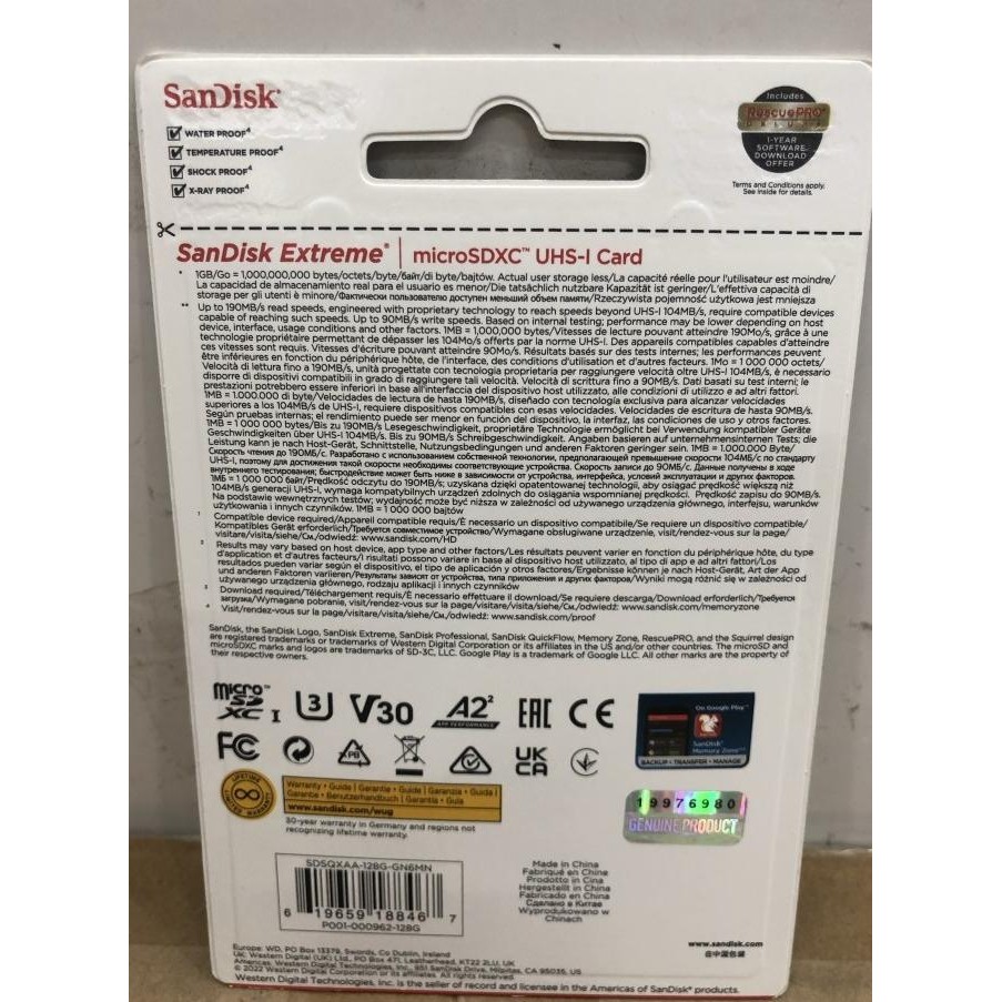 (Expert) Memory sandisk microSD 128GB EXTREME original sandisk