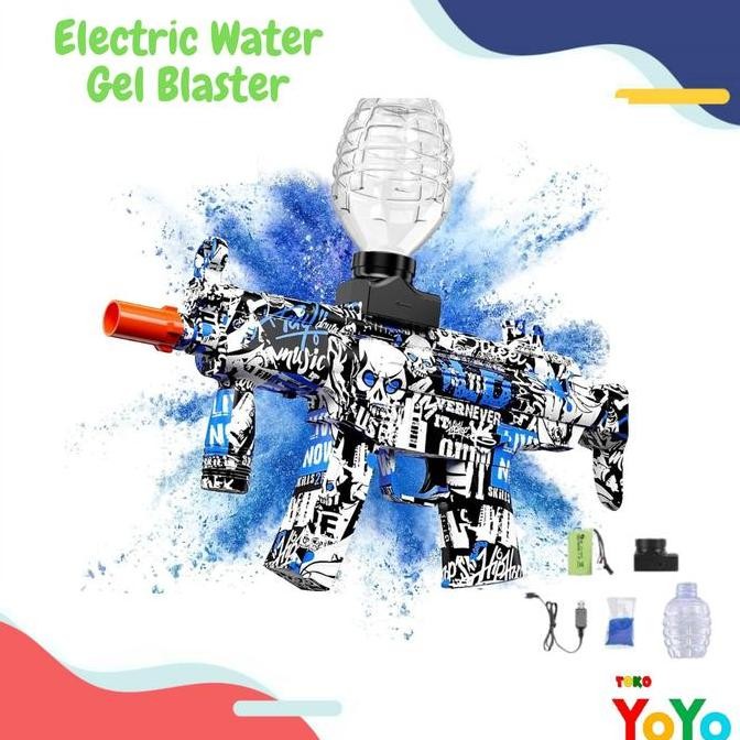 Mainan Anak Laki Laki Pistol Peluru Gel Electric Water Gel Blaster Gun Tembak Tembakan Baterai