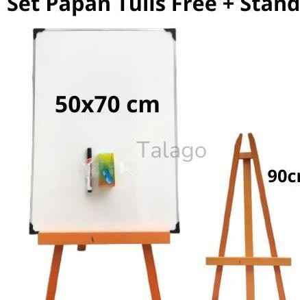 

1 Set Whiteboard Standing 50X70 Cm Stand Penyangga Papan Tulis Free Spidol Penghapus