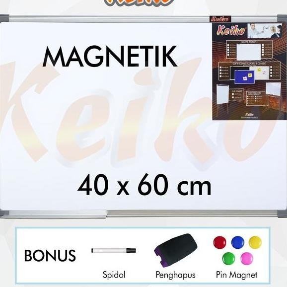 

Papan Tulis Whiteboard Gantung Magnet Single Face Keiko 40 X 60 Cm