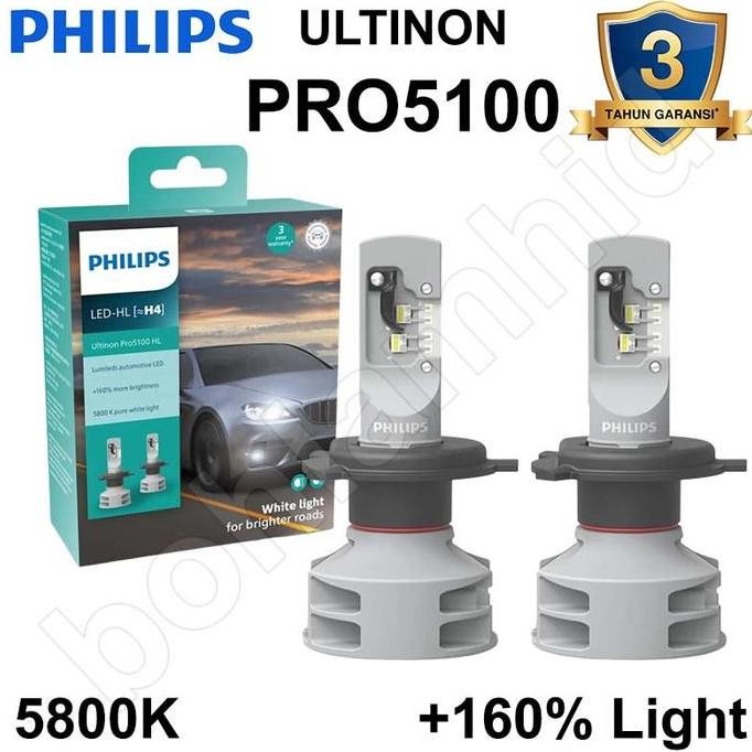 // Lampu Led Philips Ultinon H4 Hi/Lo Pro5000 Pro 5000 Headlamp 