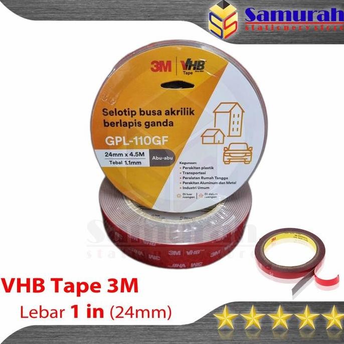 

Double Tape 3M VHB 1 Inch ORI 24 mm 4,5 meter / Dobel Tip 1" - 2 ,4 cm LS