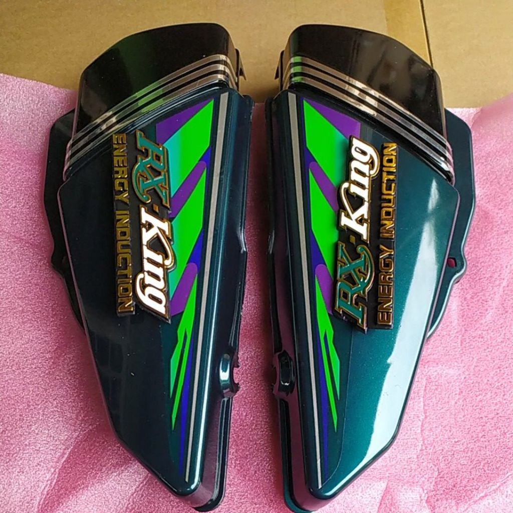 Box Tutup Aki RX King 1997 Hijau Botol Set Emblem