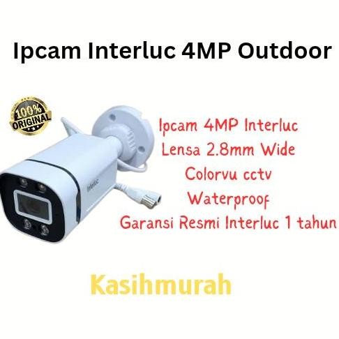 IPCAM OUTDOOR COLORVU 4MP INTERLUC - CCTV IPCAM INTERLUC 4MP COLORVU