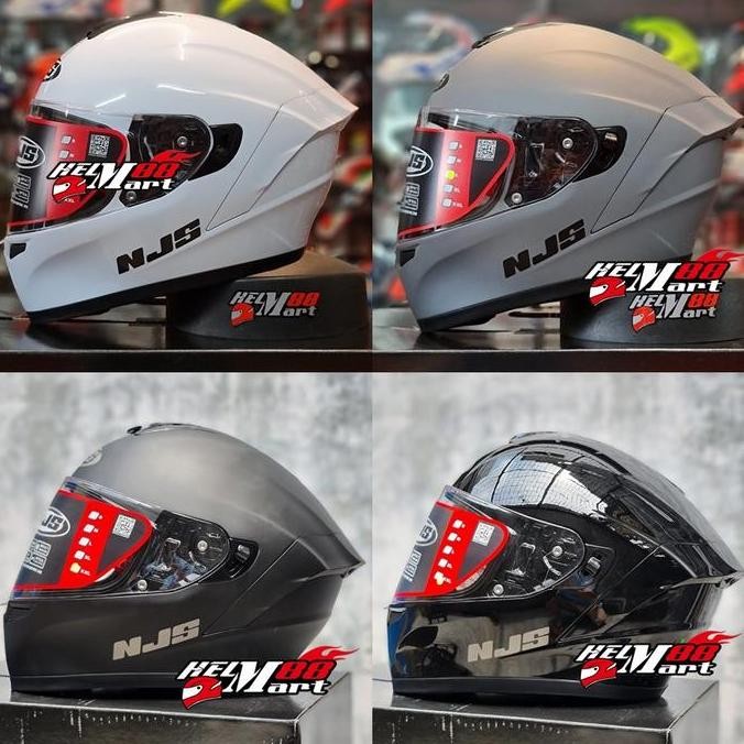 Njs Zx-1 Solid Helm Fullface Helm Njs Zx1 Flat Visor