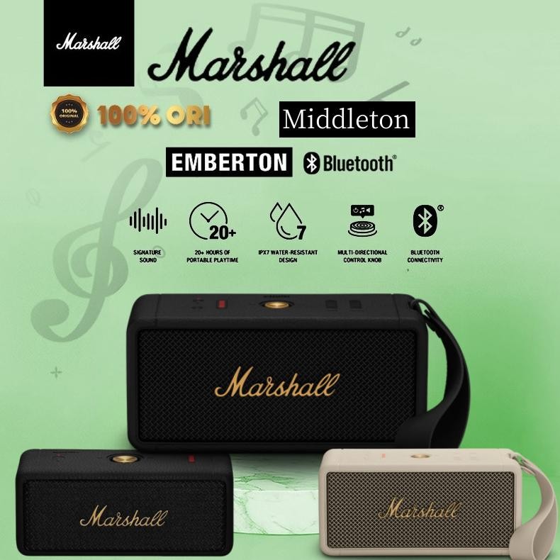 Marshall Middleton - Cream Handphone Audio Handphone Speaker Portable Bluetooth Speaker Marshall Emb