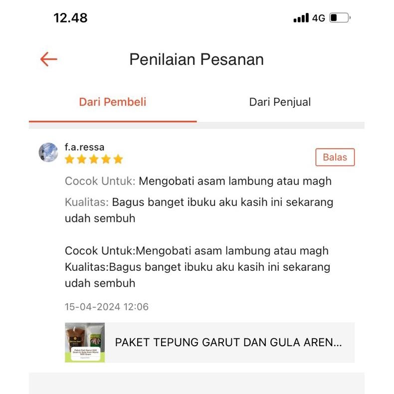 

Paket Asam Lambung Premium/Tepung Pati Garut dan Gula Aren Semut Murni 250/250 Gram SV13