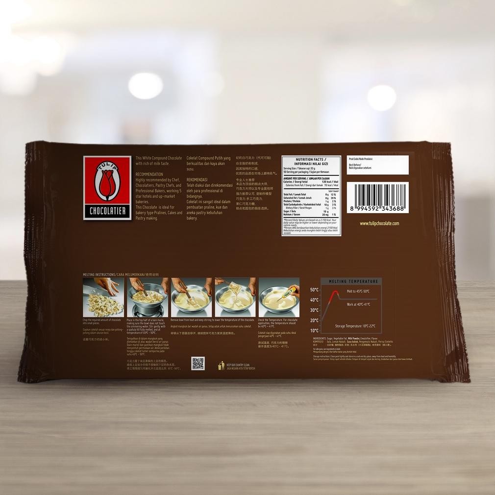 

Tulip Chocolatier White Compound 1Kg Premium SV