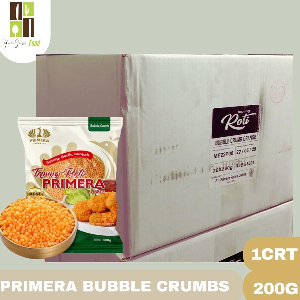 

Primera Bubble Crumbs / Tepung Roti / Tepung Bubble / Krispi 1 CRT/10 PACK X 500G / 200g /25 PACK SV13