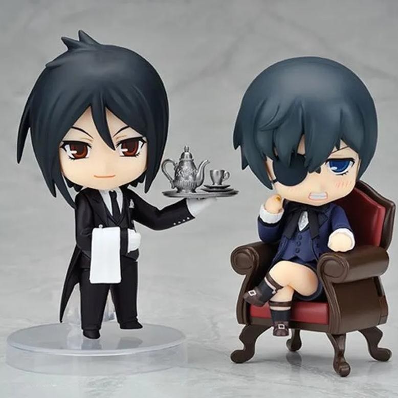 10cm Black Butler anime figurine 68# Sebastian Michaelis 117# Ciel Phantomhive action figure PVC Mod