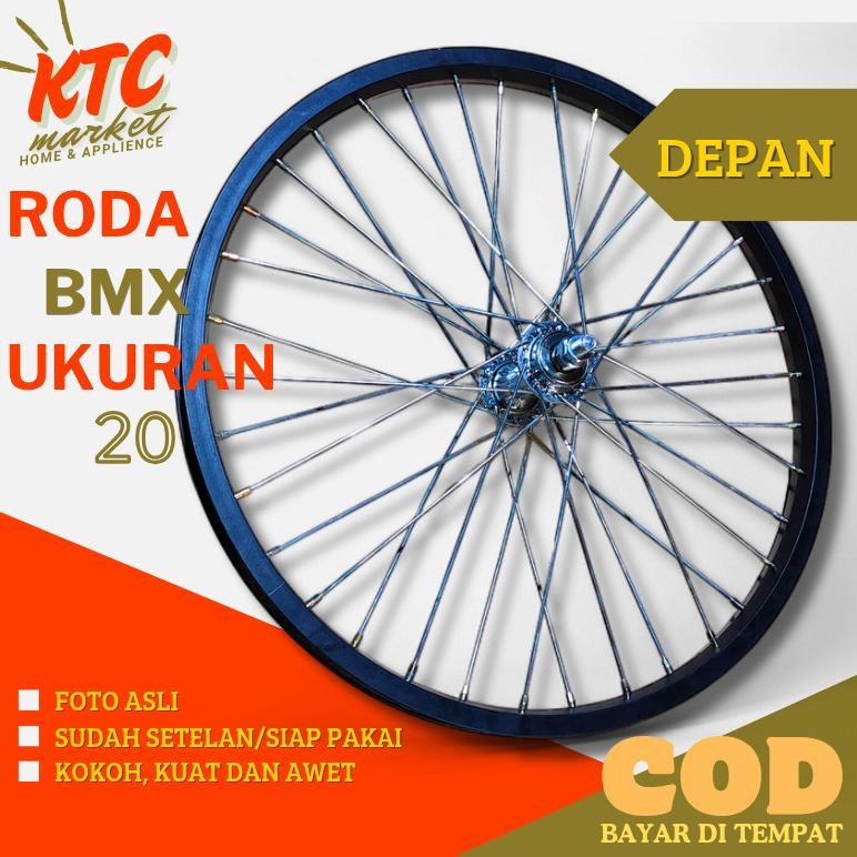 Original Ktc Wheelset Bmx Minion 20 Alloy Hitam - Velg Setelan Sepeda 20 / Pelek Sepeda 20 Komplit A