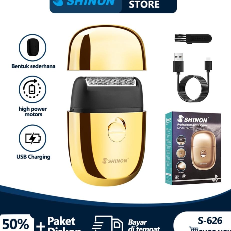 Shinon S626 Shaver Alat Cukur Rambut Elektrik Rechargeable Cas Tanpa Kabel Alat Cukur Rambut Kumis J