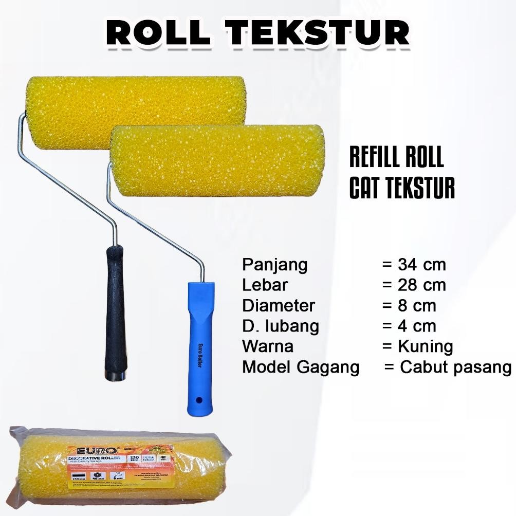 Kuas Roller Rol Tekstur Dinding Motif 9 Inch Texture Cat Kamprot