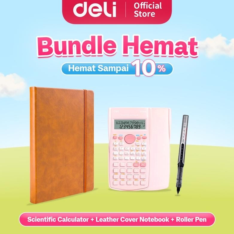 

Deli Bundle Hemat 6 / 1 Kalkulator Ilmiah, 1 Buku Catatan Sampul Kulit, 1 Pen Roller