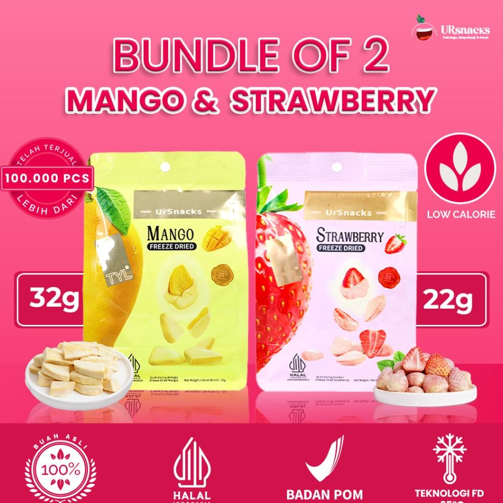 

Cod Ursnacks Bundle Of 2 - Freeze Dried Keripik Buah Strawberry + Mangga Vd08