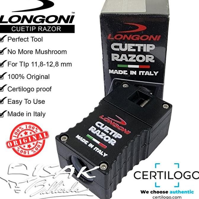 Longoni Cue Tip Razor Tool - Serutan Stick Billiard Alat Reparasi