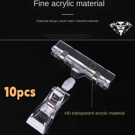 

JH8 10 Pcs 11cm/16cm Jepitan Promo Jepit Harga Obral Untuk Penjepit Label Papan Price Tag Hanger Transparan